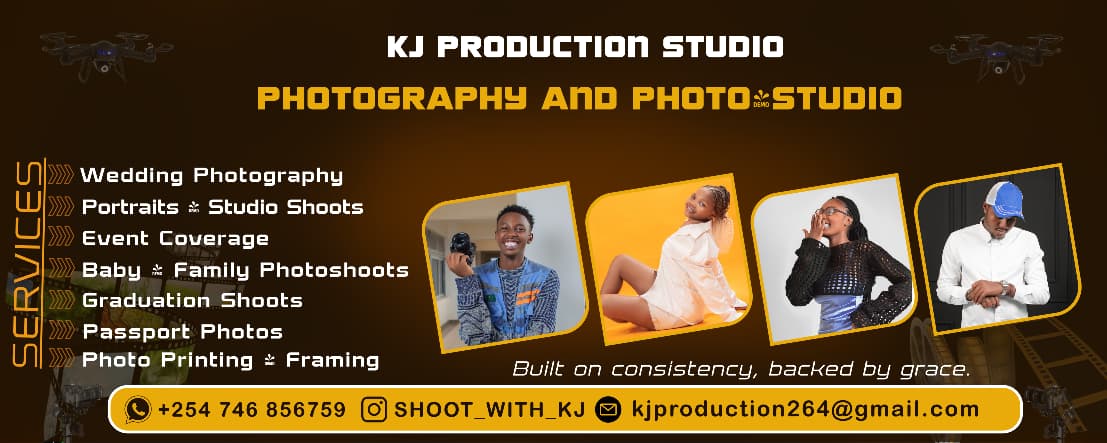 Professional production studio banner showcasing creative media design and branding for film and video services.