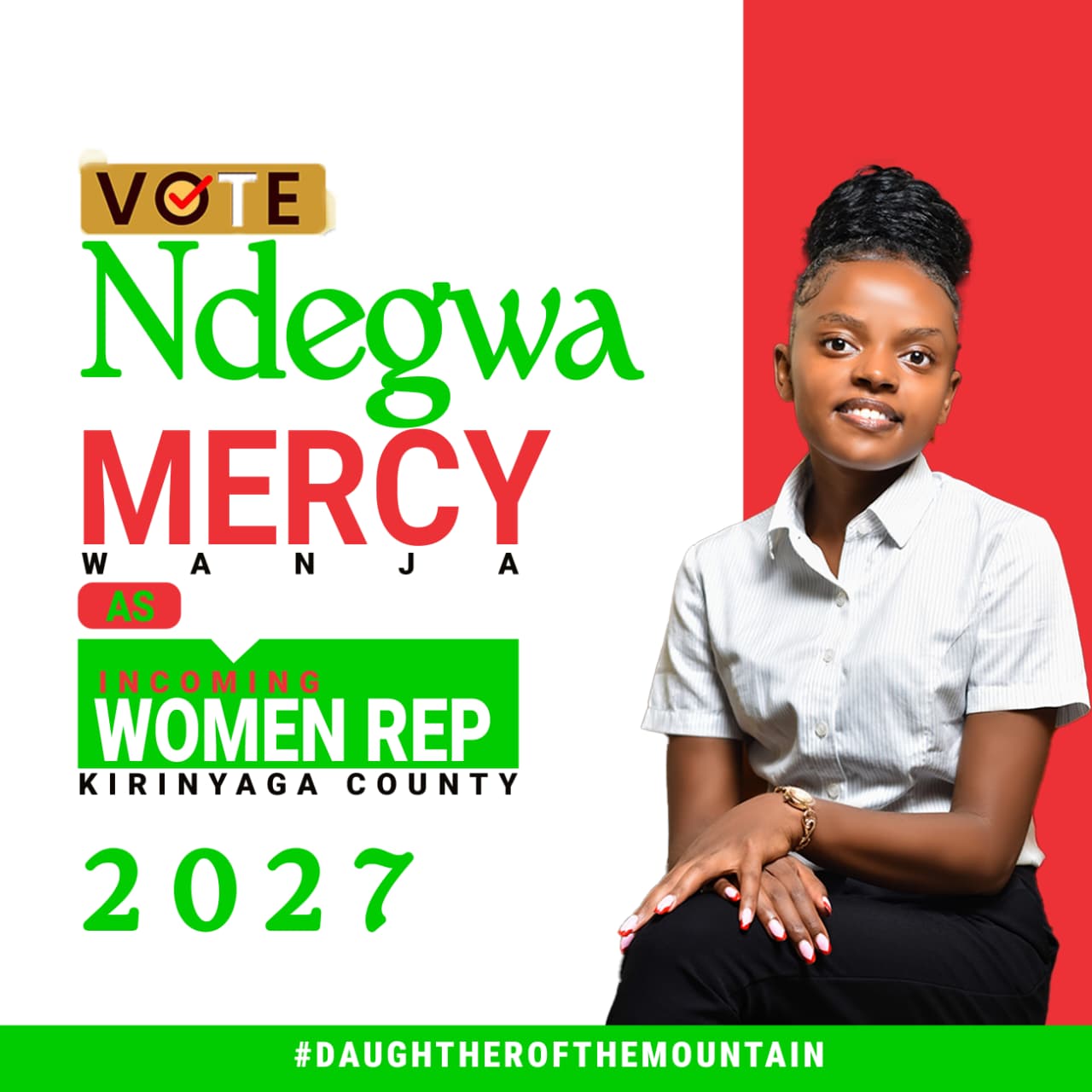 Election campaign poster designed for MCA candidate highlighting leadership and community vision